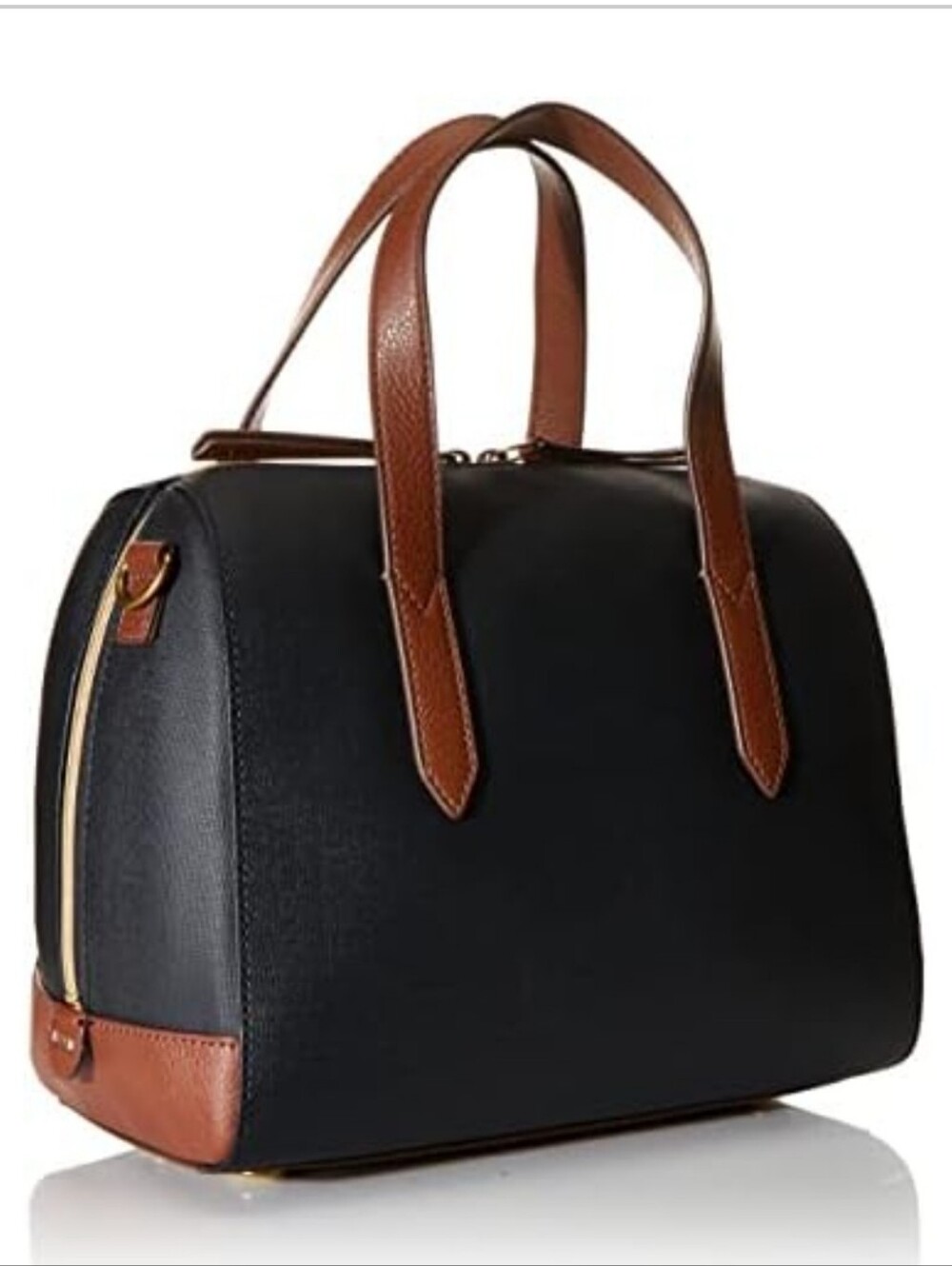 NWT Fossil Sydney Satchel Purse Handbag Black/Brown Trim🤎🖤